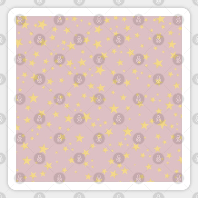 Shining yellow gold stars pink pattern Sticker by GULSENGUNEL